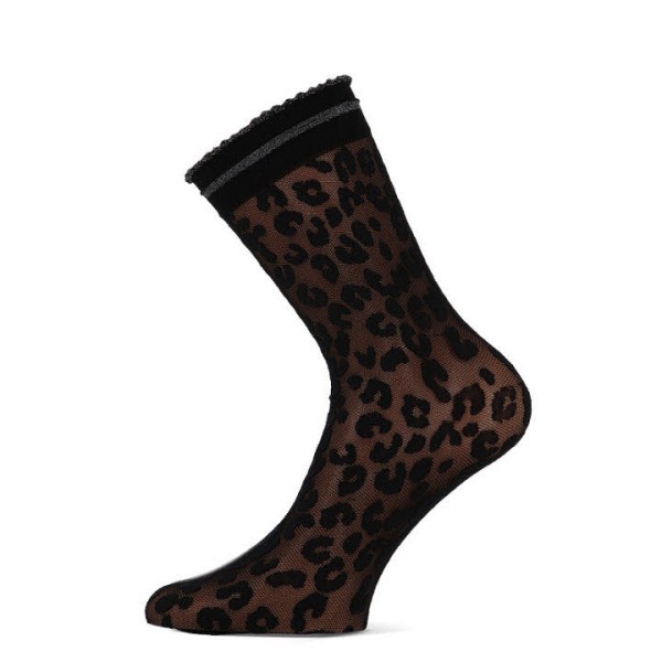 MM Socks 30 Tulle Leopard One Size