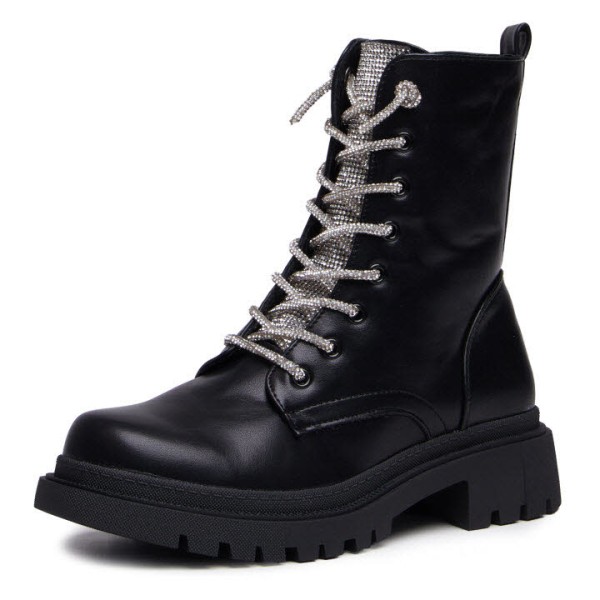 La Strada 2405206 1001BLACK PU/SILVER LACES